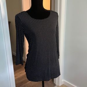 Bridges New York - stretch White and black polkadotted top